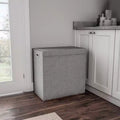 Hastings Home Collapsible Double Laundry Hamper / 2-Section Clothing Sorter With Removable Lid and Mesh Liner Bags - 25.5 x 14.5, Gray