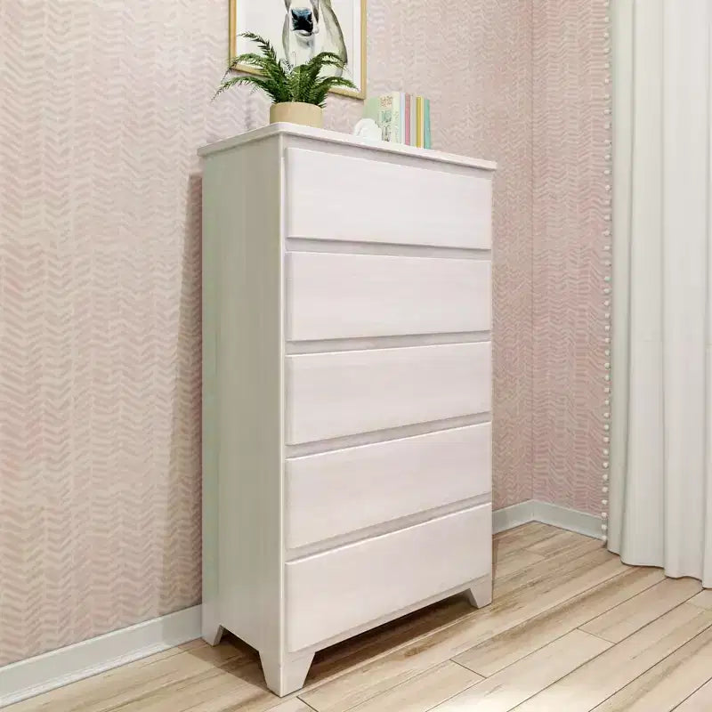 Max & Lily Dresser, 5 Storage Drawers Farmhouse Solid Wood Bedroom Dressers