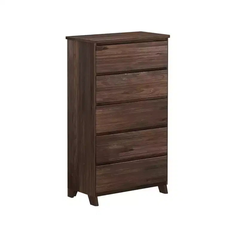Max & Lily Dresser, 5 Storage Drawers Farmhouse Solid Wood Bedroom Dressers