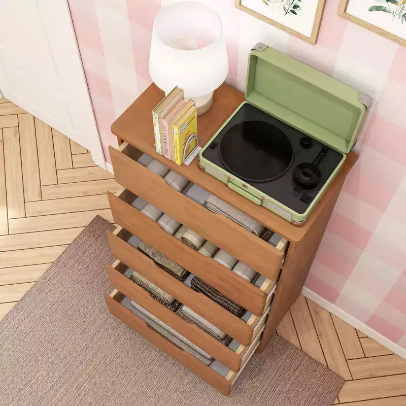 Max & Lily Dresser, 5 Storage Drawers Farmhouse Solid Wood Bedroom Dressers